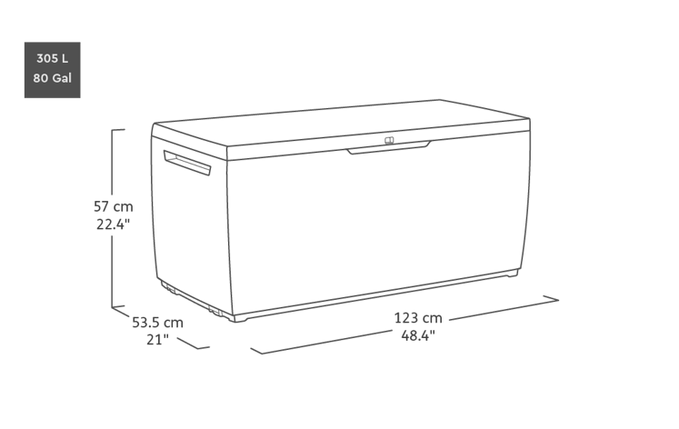 Capri Brown 80 Gallon Storage Deck Box - Keter US